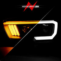 Thumbnail for ANZO 2016-2017 Toyota Tacoma Projector Headlights w/ Plank Style Switchback Black w/ Amber
