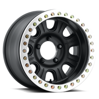 Thumbnail for Raceline RT231 Monster 17x9.5in/6x139.7 BP/-32mm Offset/107.95mm Bore BLK & MACH Ring Beadlock Wheel