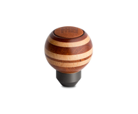 Thumbnail for Momo Targa Heritage Shift Knob - Round Wood, Layered Mahogany and Beechwood, Leather Insert Top