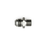Thumbnail for DeatschWerks 8AN Male Flare to M16 X 1.5 Male Metric Adapter (Incl Washer) - Anodized Matte Black