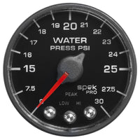 Thumbnail for Autometer Spek-Pro - Nascar 2-1/16in Water Press 0- 30 psi Bfb