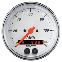 Thumbnail for Autometer Arctic White 3-3/8in Electric Speedometer with 2-1/16in Volt/Water/Oil/Fuel