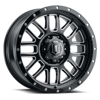 Thumbnail for ICON Alpha 20x9 8x180 12mm Offset 5.5in BS Gloss Black Milled Spokes Wheel