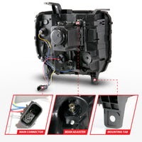 Thumbnail for ANZO 2014-2015 Gmc Sierra 1500HD Projector Plank Style Headlight Black W/ Drl