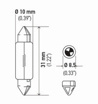 Thumbnail for Hella Bulb 3175 12V 10W Sv858 T325 10X31(2)