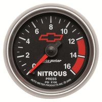 Thumbnail for Autometer GM Bowtie Black 2-1/16in 0-1600 PSI Nitrous Pressure - Digital Stepper Motor