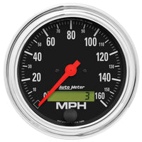 Thumbnail for Autometer Traditional Chrome 3-3/8in 160 MPH Electric Speedometer w/ LCD Odometer