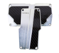Thumbnail for NRG Brushed Aluminum Sport Pedal A/T - Silver w/Black Carbon