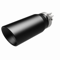 Thumbnail for MagnaFlow Tip Stainless Black Coated Single Double Round Single Outlet 5in Dia 4in Inlet 13in L