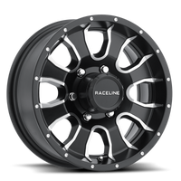 Thumbnail for Raceline 860M Mamba 15x6in / 6x139.7 BP / 0mm Offset / 4.25mm Bore - Black & Machined Wheel