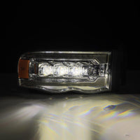 Thumbnail for AlphaRex 02-05 Dodge Ram 1500 NOVA LED Proj Headlights Plank Style Chrome w/Activ Light/Seq Signal