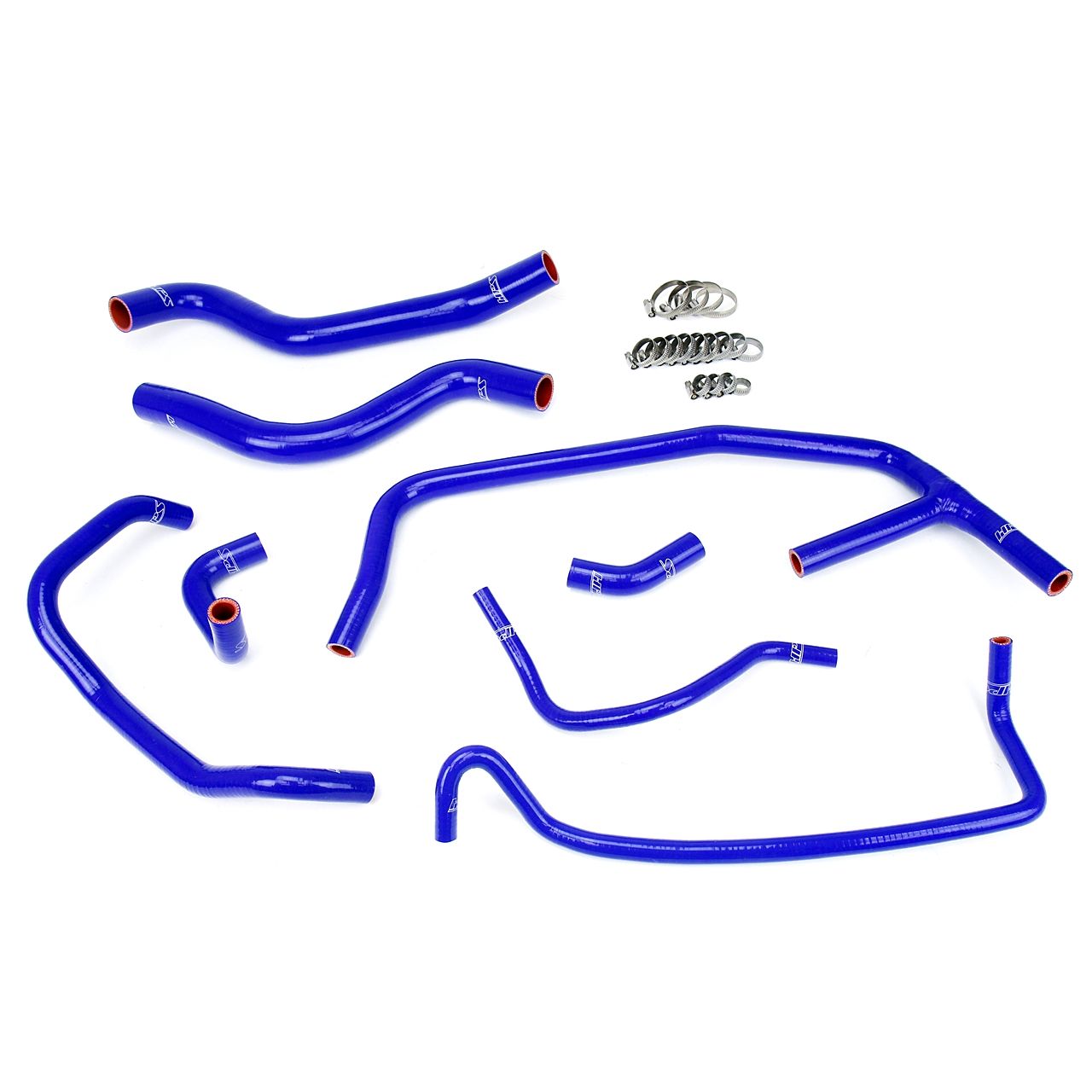 HPS Blue Reinforced Silicone Radiator and Heater Hose Kit Coolant for Ford 2015-2019 Mustang Ecoboost 2.3L Turbo