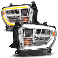 Thumbnail for ANZO 2014-2021 Toyota Tundra LED Crystal Headlights w/ Switchback Chrome Housing w/ DRL
