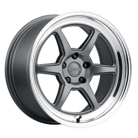 Thumbnail for Kansei K14G Roku 18x10.5in / 5x100 BP / 12mm Offset / 66.56mm Bore - Grey & Machined Lip Wheel