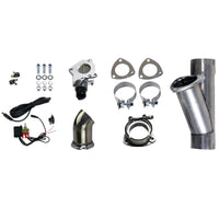 Thumbnail for Granatelli 2.5in Aluminized Mild Steel Electronic Exhaust Cutout System w/Slip Fit & Band Clamps