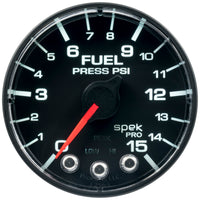 Thumbnail for Autometer Spek-Pro Gauge Fuel Press 2 1/16in 15psi Stepper Motor W/Peak & Warn Blk/Blk