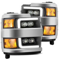 Thumbnail for AlphaRex 15-18 Chevy 2500HD NOVA LED Proj Headlights Plank Style Black w/Activ Light/Seq Signal/DRL