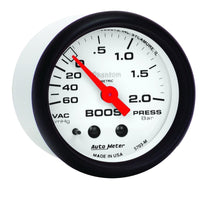 Thumbnail for Autometer Phantom 2-1/16in 60CM/HG - 2.0 Bar - Mechanical Gauge