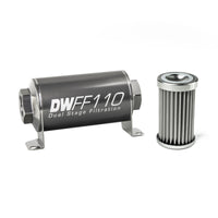 Thumbnail for DeatschWerks Stainless Steel 5 Micron Universal Inline Fuel Filter Housing Kit (110mm)