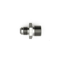 Thumbnail for DeatschWerks 6AN Male Flare to M18 X 1.5 Male Metric Adapter (Incl Washer) - Anodized Matte Black