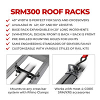 Thumbnail for Go Rhino SRM300 Quad Baja Rail Kit (For 40x40in. Rack) - Tex. Blk (Rails ONLY - Req. Platform)