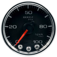 Thumbnail for Autometer Spek-Pro Gauge Boost 2 1/16in 100psi Stepper Motor W/Peak & Warn Blk/Chrm