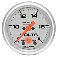 Thumbnail for Autometer Ultra-Lite 52mm Voltmeter 18V Digital Stepper Motor w/ Peak and Warning