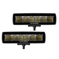 Thumbnail for Go Rhino Xplor Blackout Series Sixline LED Flood Light Kit (Surface/Threaded Stud Mnt) - Blk (Pair)