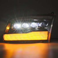 Thumbnail for AlphaRex 09-18 Dodge Ram 1500HD NOVA LED Projector Headlights Plank Style Design Alpha Black w/DRL