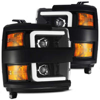Thumbnail for AlphaRex 15-19 Chevy 2500HD PRO-Series Proj Headlights Plank Jet Blk w/Activ Light/Seq Signal/DRL