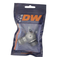 Thumbnail for DeatschWerks 10AN ORB Male to 10AN Male Flare Low Profile 90-Degree Swivel - Anodized DW Titanium