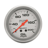 Thumbnail for AutoMeter Gauge Oil Press 2-5/8in. 200PSI Liquid Filled Mech Ultra-Lite