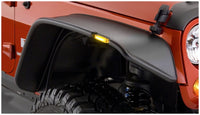 Thumbnail for Bushwacker 07-18 Jeep Wrangler Unlimited Flat Style Flares 4pc 4-Door Sport Utility Only - Black