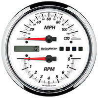 Thumbnail for Autometer Pro-Cycle Gauge Tach/Speedo 4 1/2in 8K Rpm/120 Mph White
