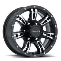 Thumbnail for Raceline 840 Arsenal 16x6in / 8x165.1 BP / 0mm Offset / 4.90mm Bore - Black & Machined Wheel