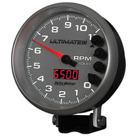 Thumbnail for Autometer 5 inch Ultimate III Playback Tachometer 11000 RPM - Silver