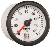 Thumbnail for Autometer Stack 52mm 40-120 Deg C 1/8in NPTF Male Pro Stepper Motor Water Temp Gauge - White