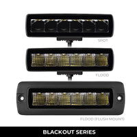 Thumbnail for Go Rhino Xplor Blackout Series Sixline LED Flood Light Kit (Flush Mount) - Blk (Pair)