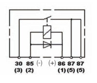 Thumbnail for Hella RELAY MINI ISO 5P 12V SPST D87 DIO BKT