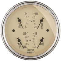 Thumbnail for AutoMeter Gauge Kit 2 Pc. Quad & Tach/Speedo 3-3/8in. Antique Beige
