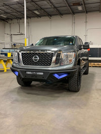 Thumbnail for Road Armor 16-19 Nissan Titan XD SPARTAN Rear Bumper - Tex Blk