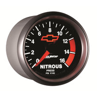 Thumbnail for Autometer GM Bowtie Black 2-1/16in 0-1600 PSI Nitrous Pressure - Digital Stepper Motor