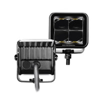 Thumbnail for Go Rhino Xplor Blackout Series Cube LED Spot Light Kit (Surface/Threaded Stud Mnt) 2x2 - Blk (Pair)