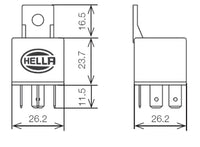 Thumbnail for Hella Relay Mini Iso 5 Pole 24V Spdt Res Bkt