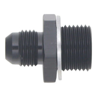 Thumbnail for DeatschWerks 6AN Male Flare to M18 X 1.5 Male Metric Adapter (Incl Washer) - Anodized Matte Black