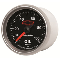 Thumbnail for Autometer GM Bowtie Black 2-1/16in 0-100 PSI Oil Pressure - Stepper Motor