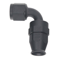 Thumbnail for DeatschWerks 8AN Female Swivel 90-Degree Hose End PTFE (Incl 1 Olive Insert) - Anodized Matte Black