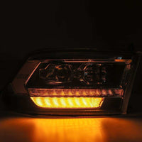 Thumbnail for AlphaRex 09-18 Dodge Ram 2500HD LUXX LED Proj Headlights Plank Style Black w/Seq Signal/Smoked DRL