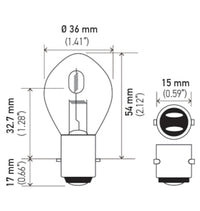 Thumbnail for Hella Bulb 6245 12V 45/40W Ba20D B11 S2