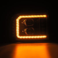 Thumbnail for AlphaRex 05-07 Ford F250/350/450/550 Super Duty LUXX LED Proj HL Blk w/Actv Light & Seq Sig + SB DRL